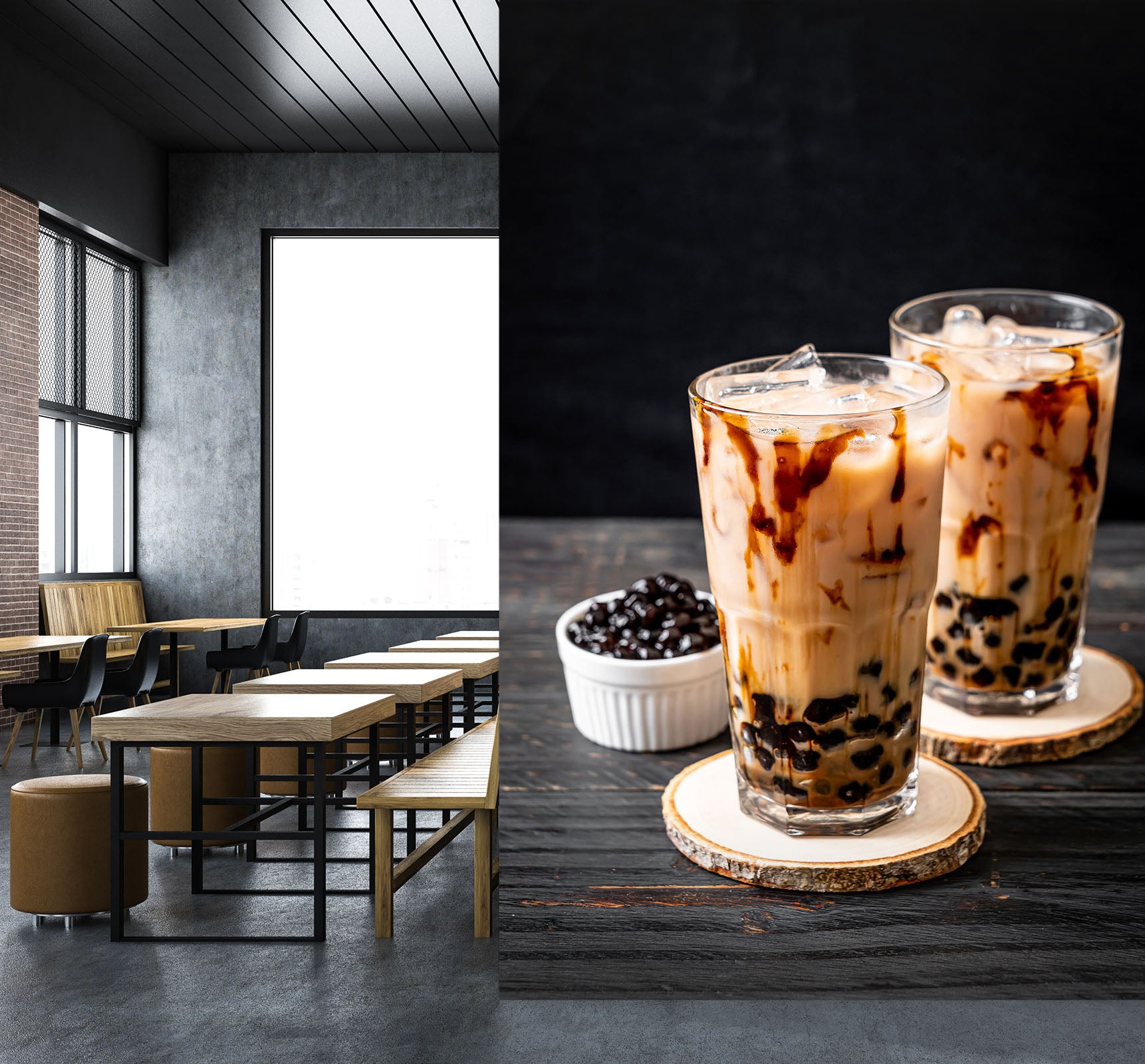 3D Pearl Tea 2108 Fruit Bubble Tea Milk Tea Shop Wall Murals