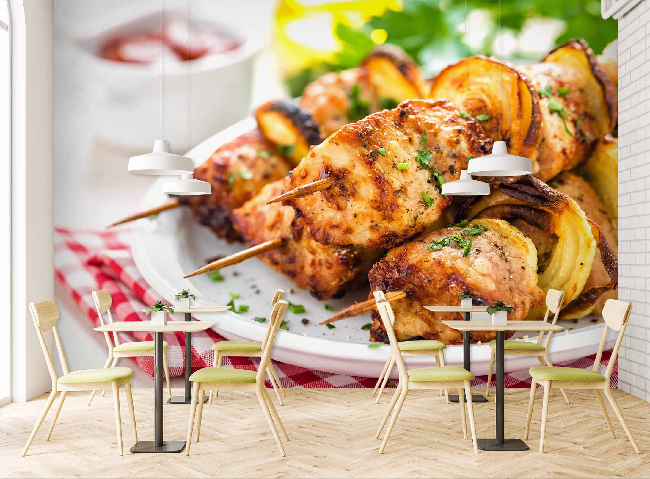 3D Grill Kebab Shop BBQ 312 Wall Mural Wall Murals Commercial