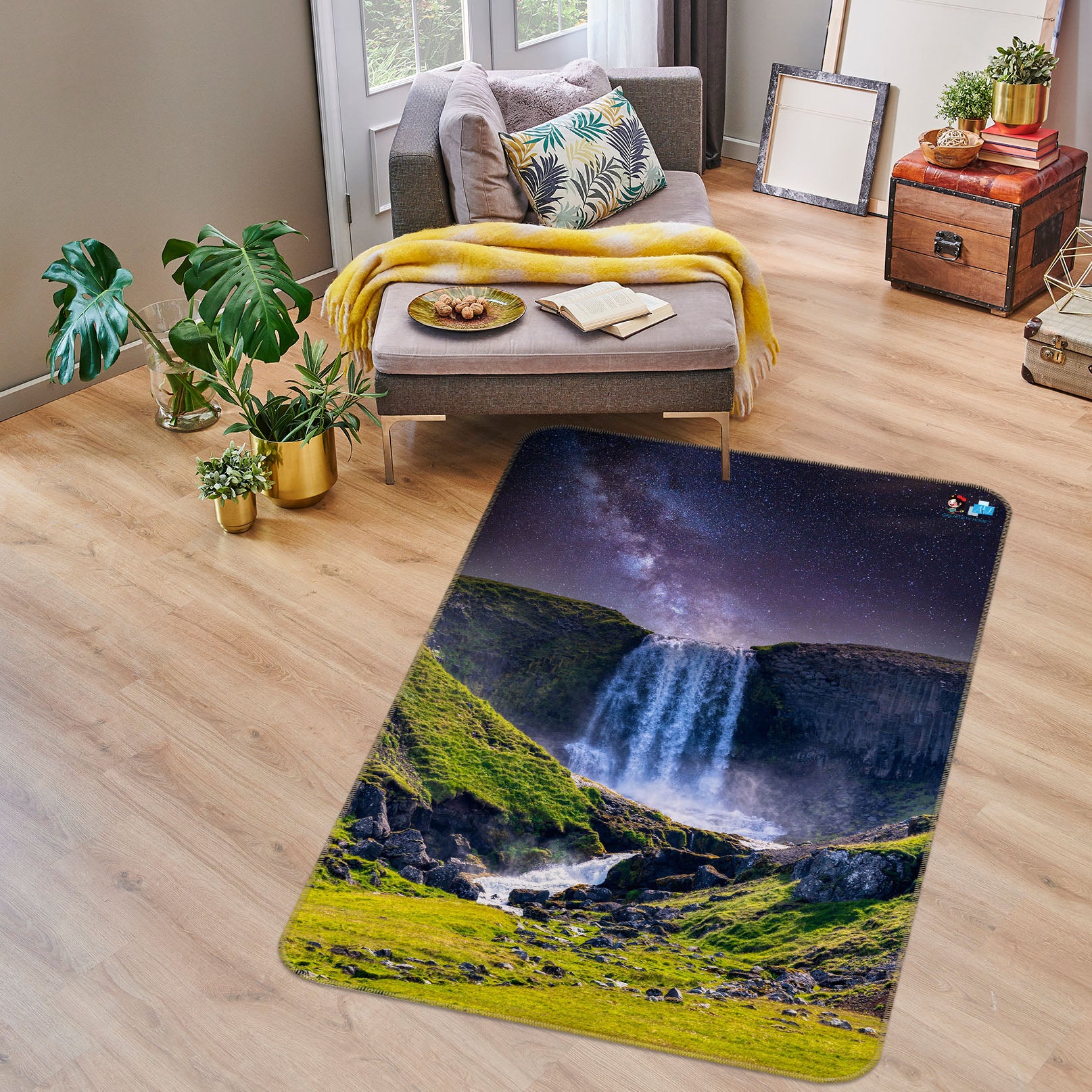 3D Waterfall River 3092 Rug Non Slip Rug Mat