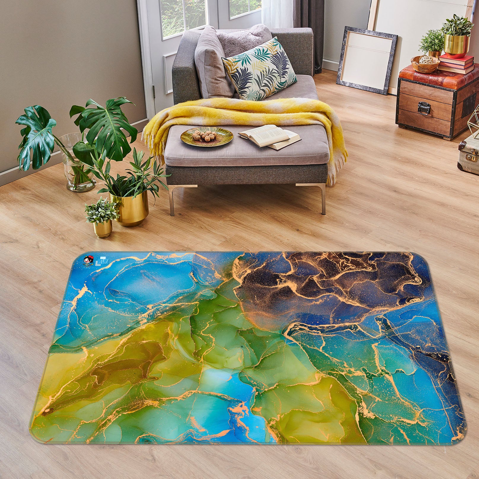 3D Color Texture 3072 Rug Non Slip Rug Mat