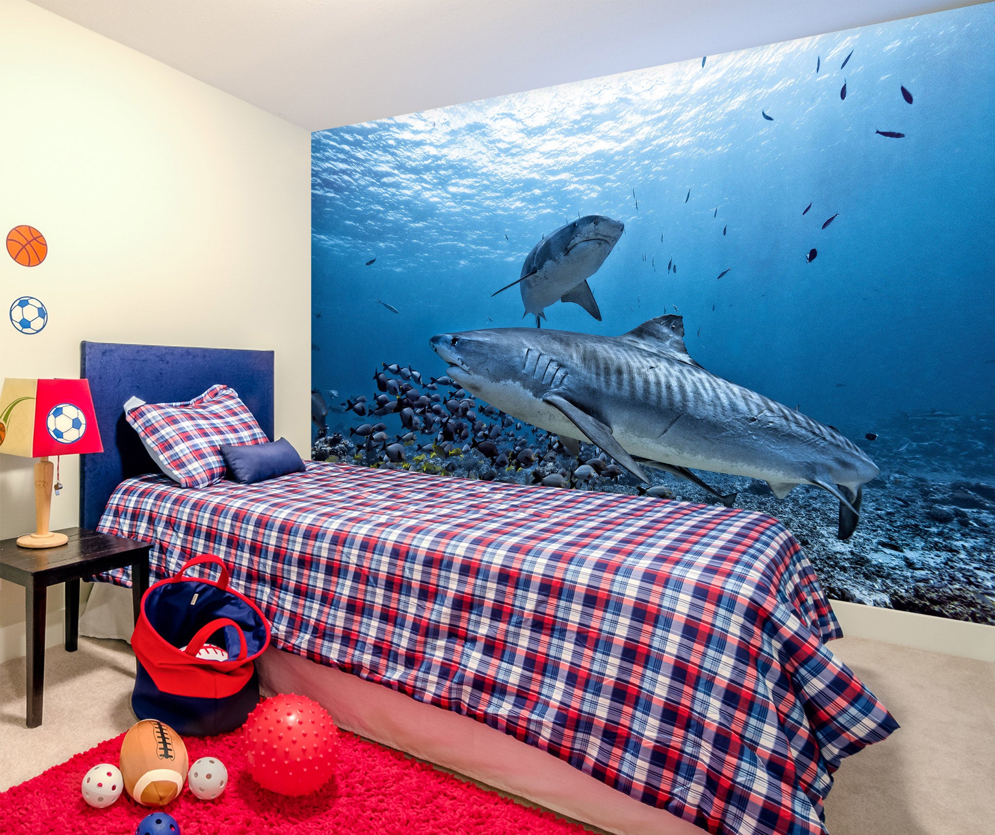 3D Fish Shark 2046 Wall Mural Wall Murals