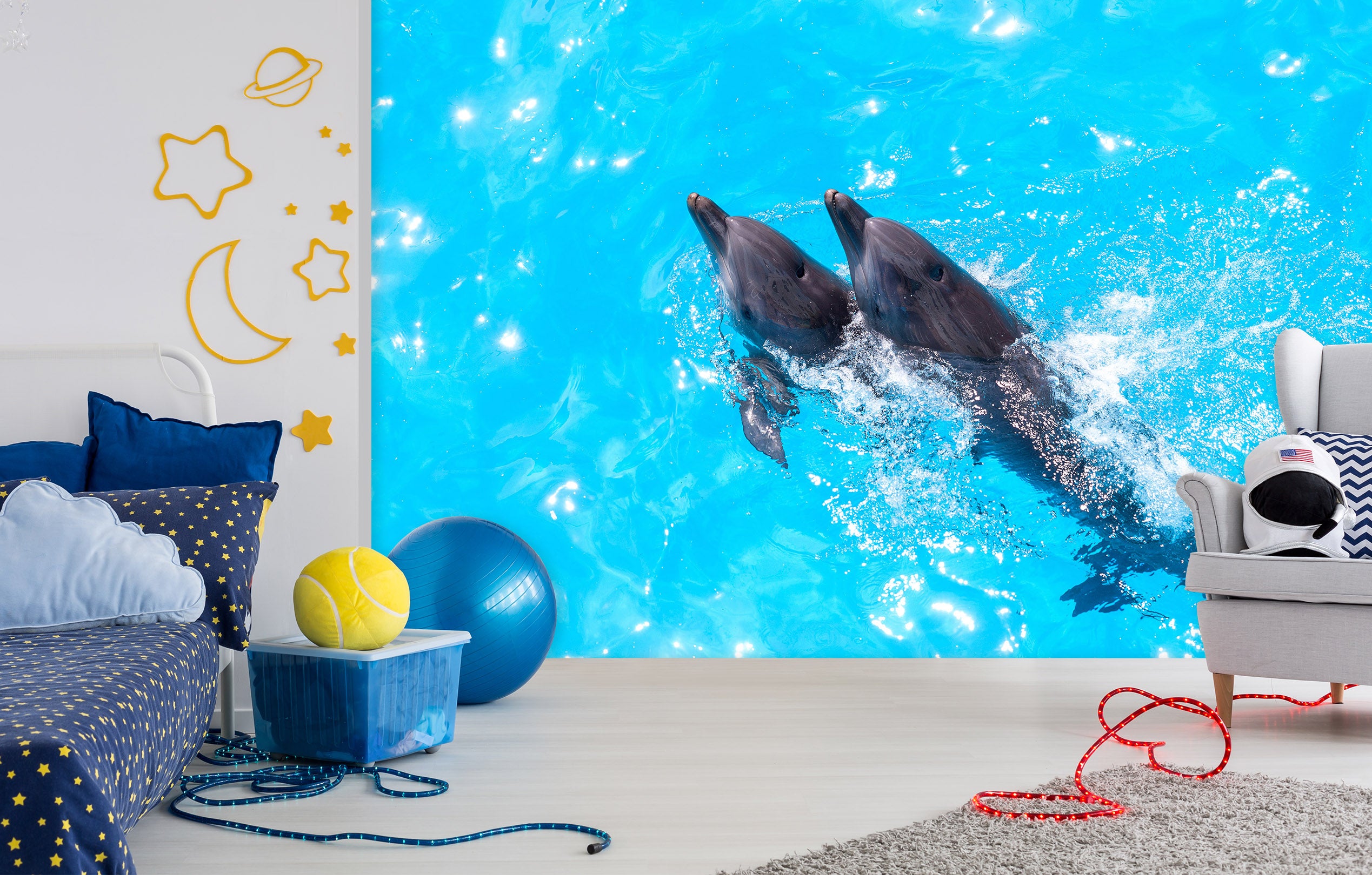 3D Sea Dolphins 2017 Wall Mural Wall Murals