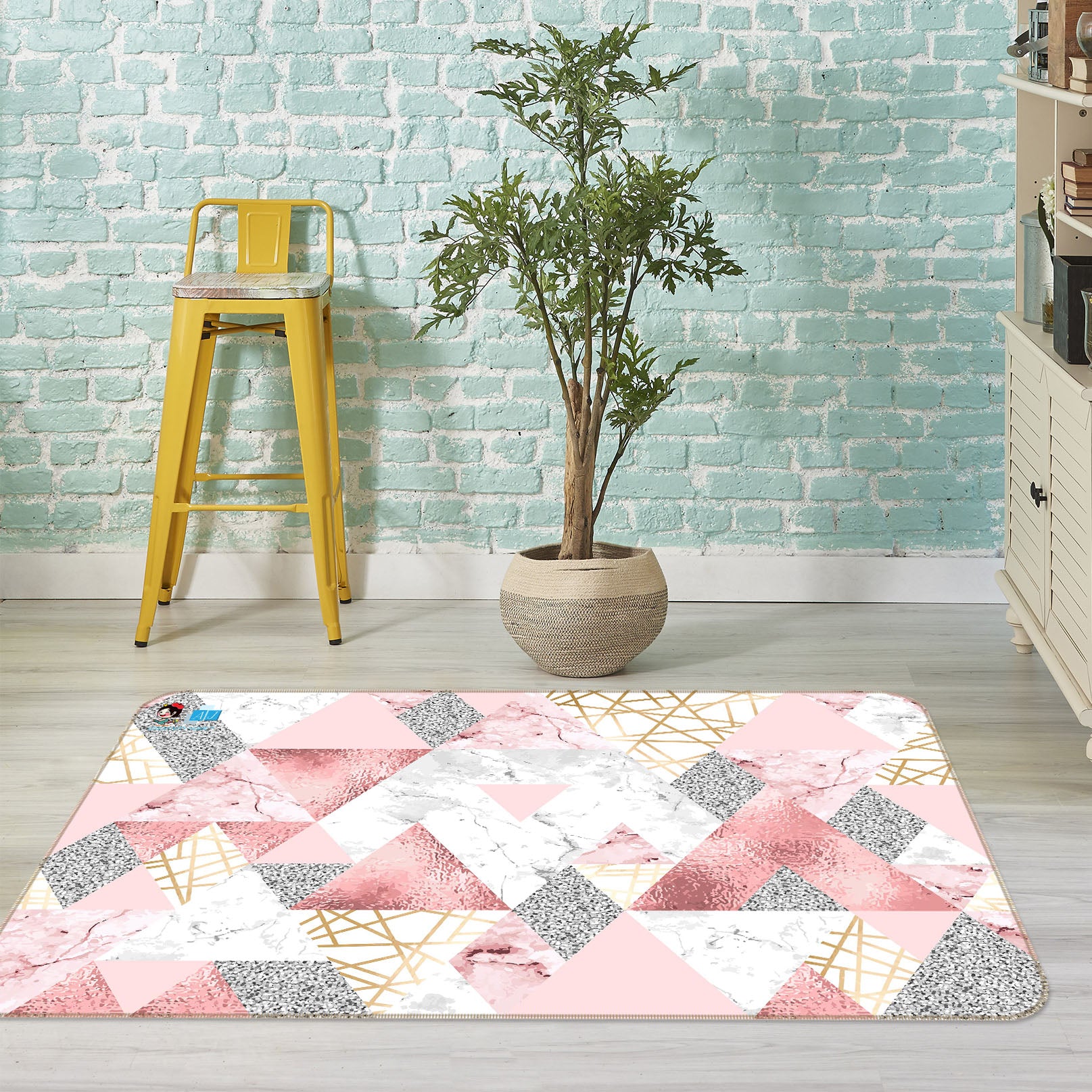 3D Pink Graphics 3018 Rug Non Slip Rug Mat