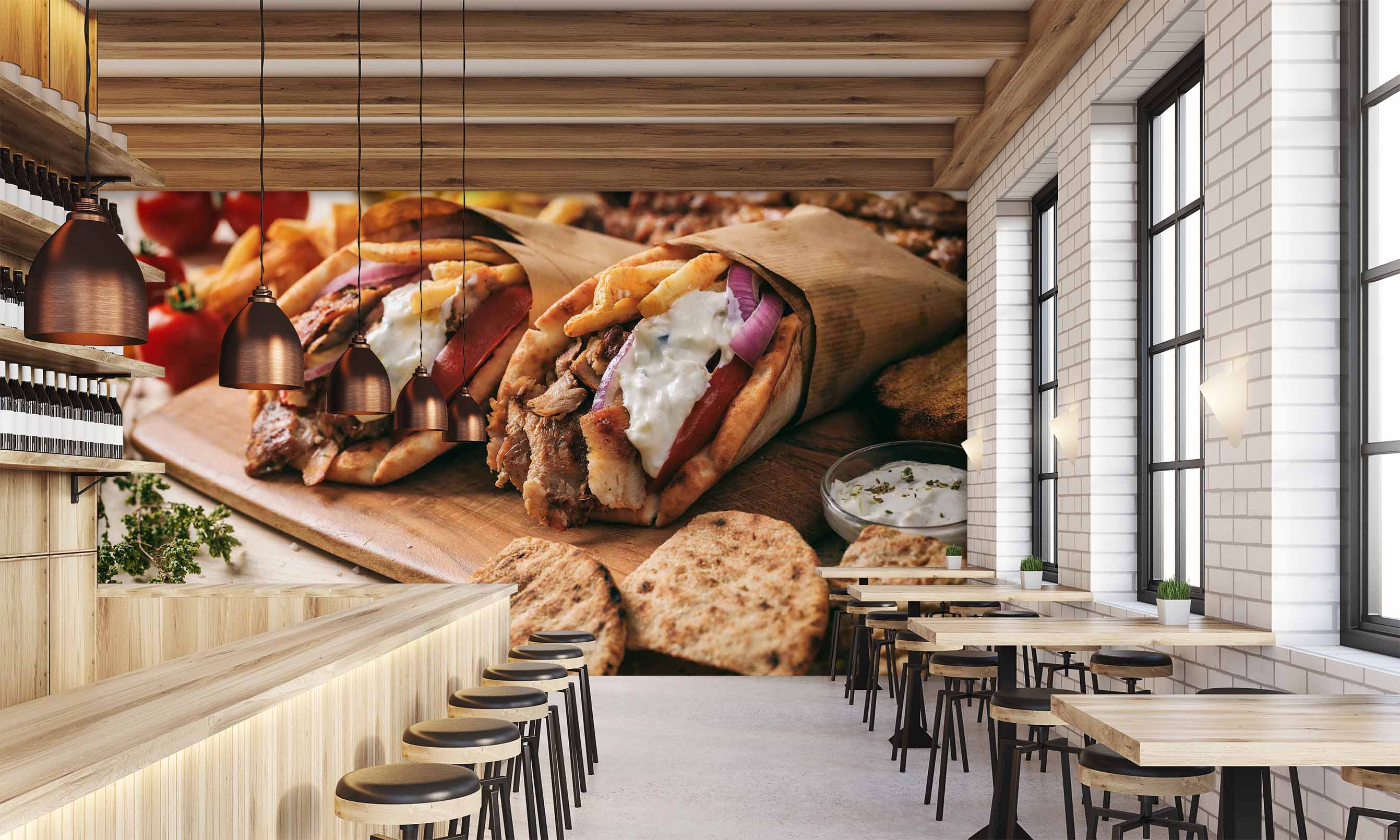 3D Grill Kebab Shop BBQ 313 Wall Mural Wall Murals Commercial