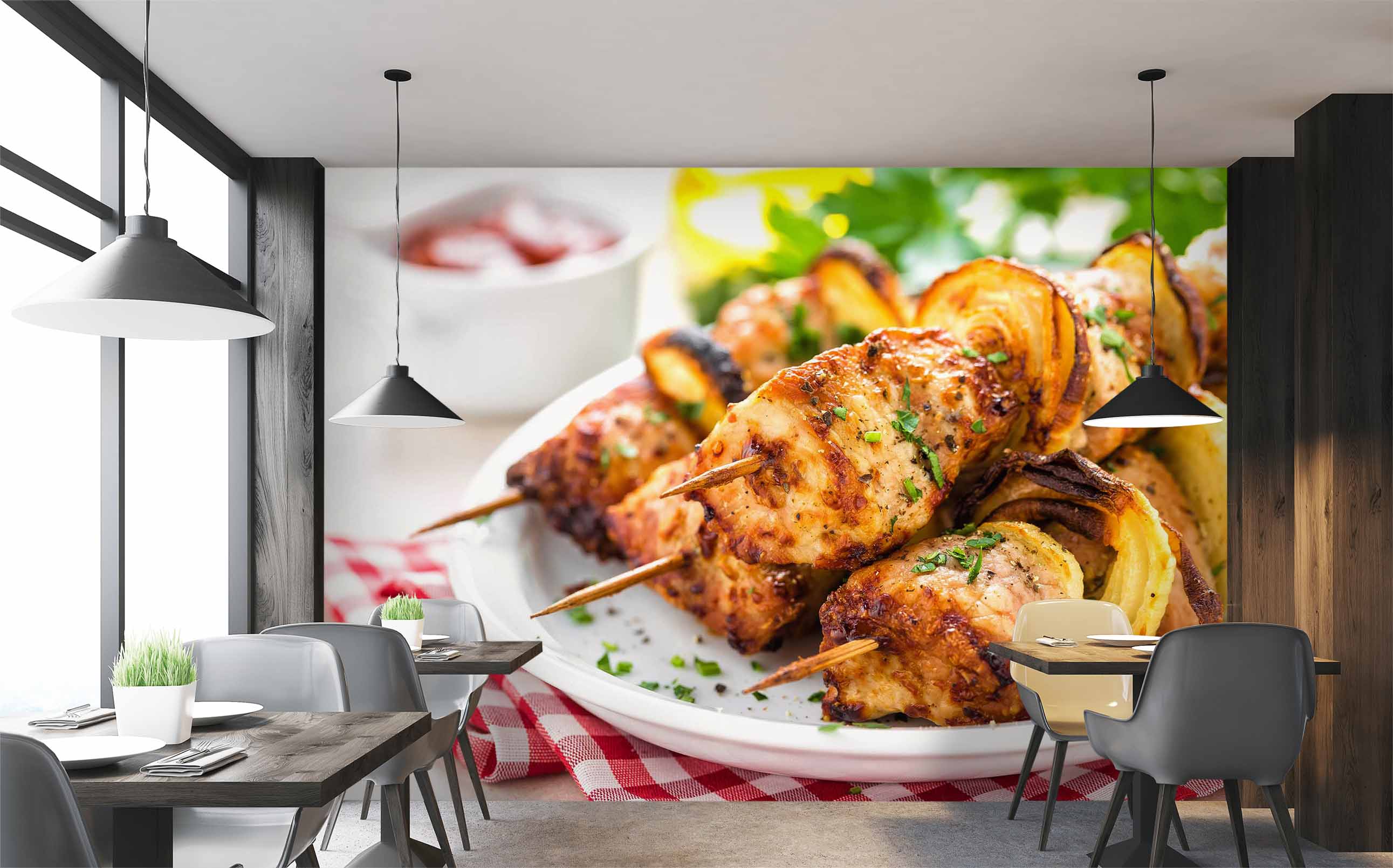3D Grill Kebab Shop BBQ 312 Wall Mural Wall Murals Commercial