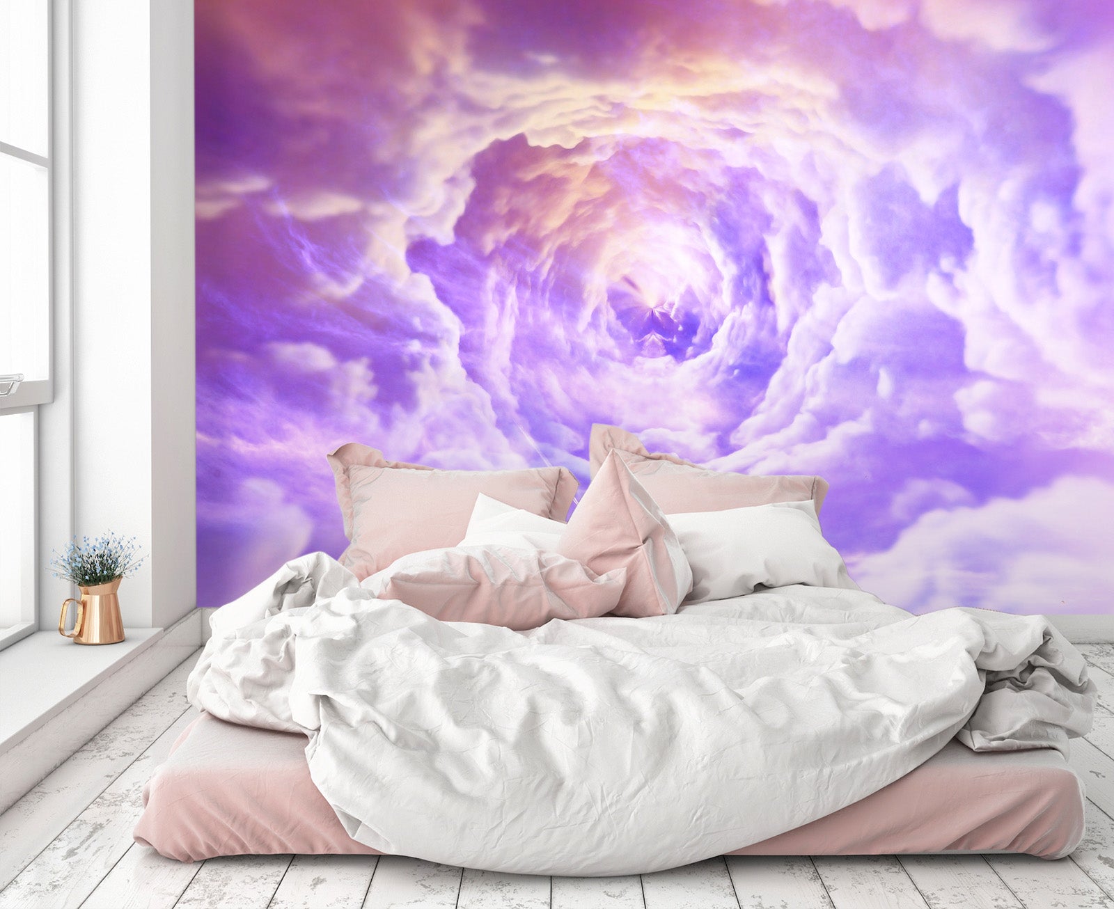 3D Purple Cloud 2040 Wall Mural Wall Murals