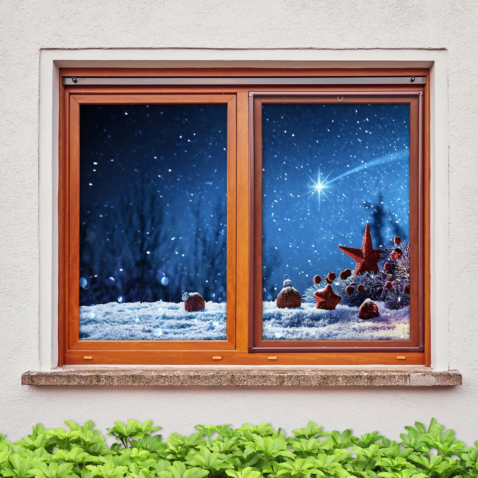 3D Shooting Stars 1044 Christmas Window Film Print Sticker Cling Stained Glass Xmas