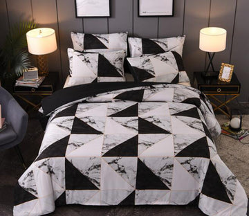 3D Triangle 8066 Bed Pillowcases Quilt