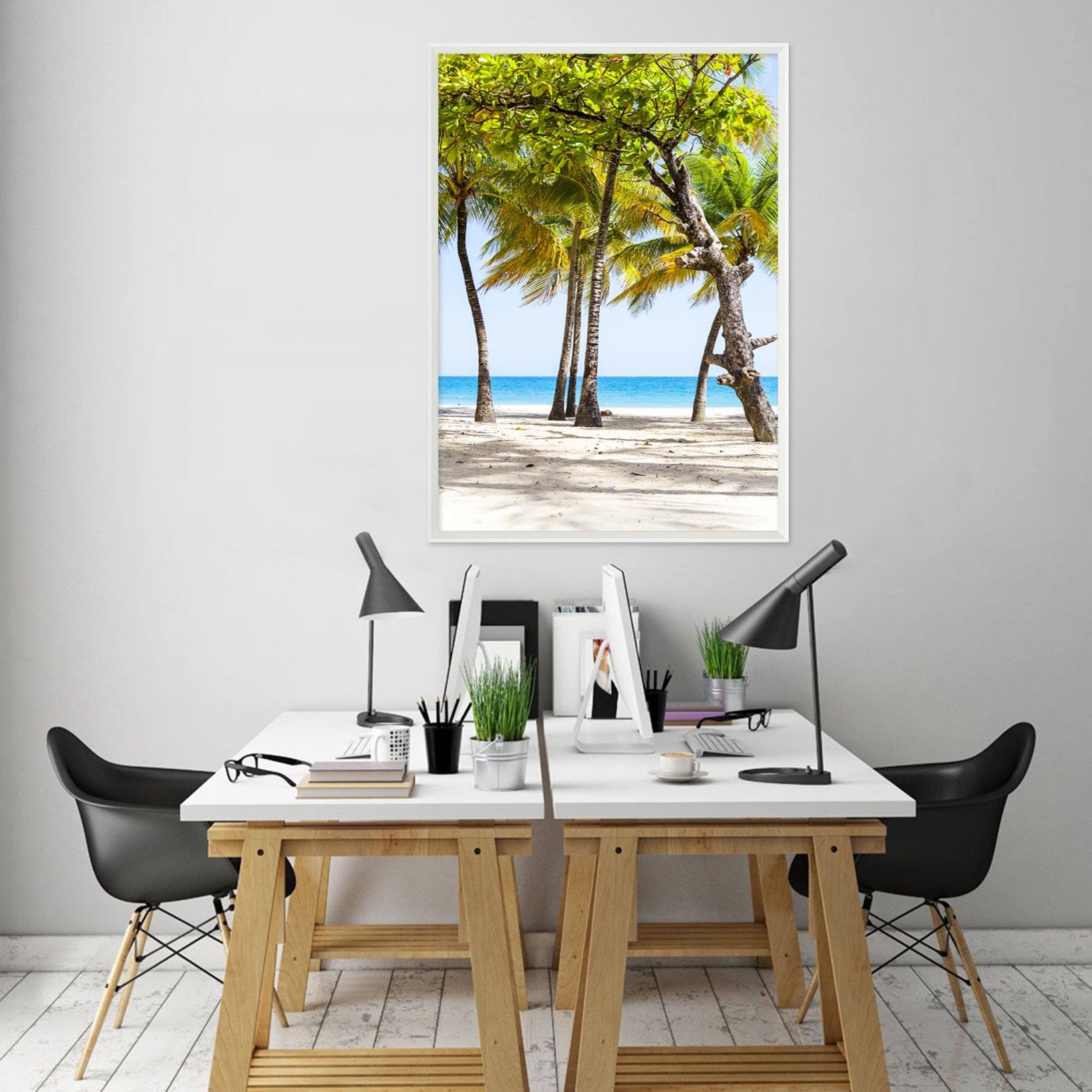 3D Seaside Tree 043 Fake Framed Print Painting Wallpaper AJ Creativity Home 