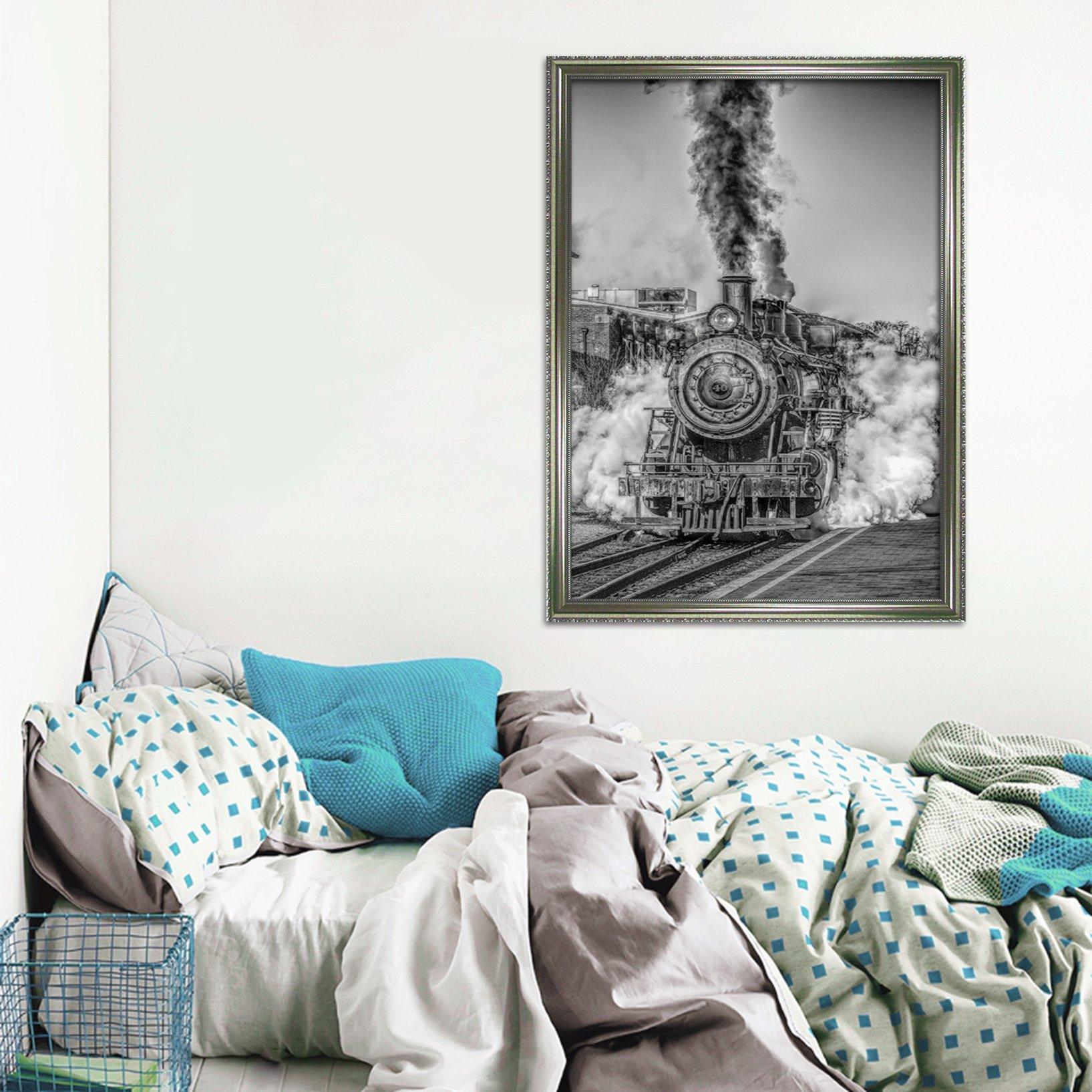 3D Open Train 070 Fake Framed Print Painting Wallpaper AJ Creativity Home 