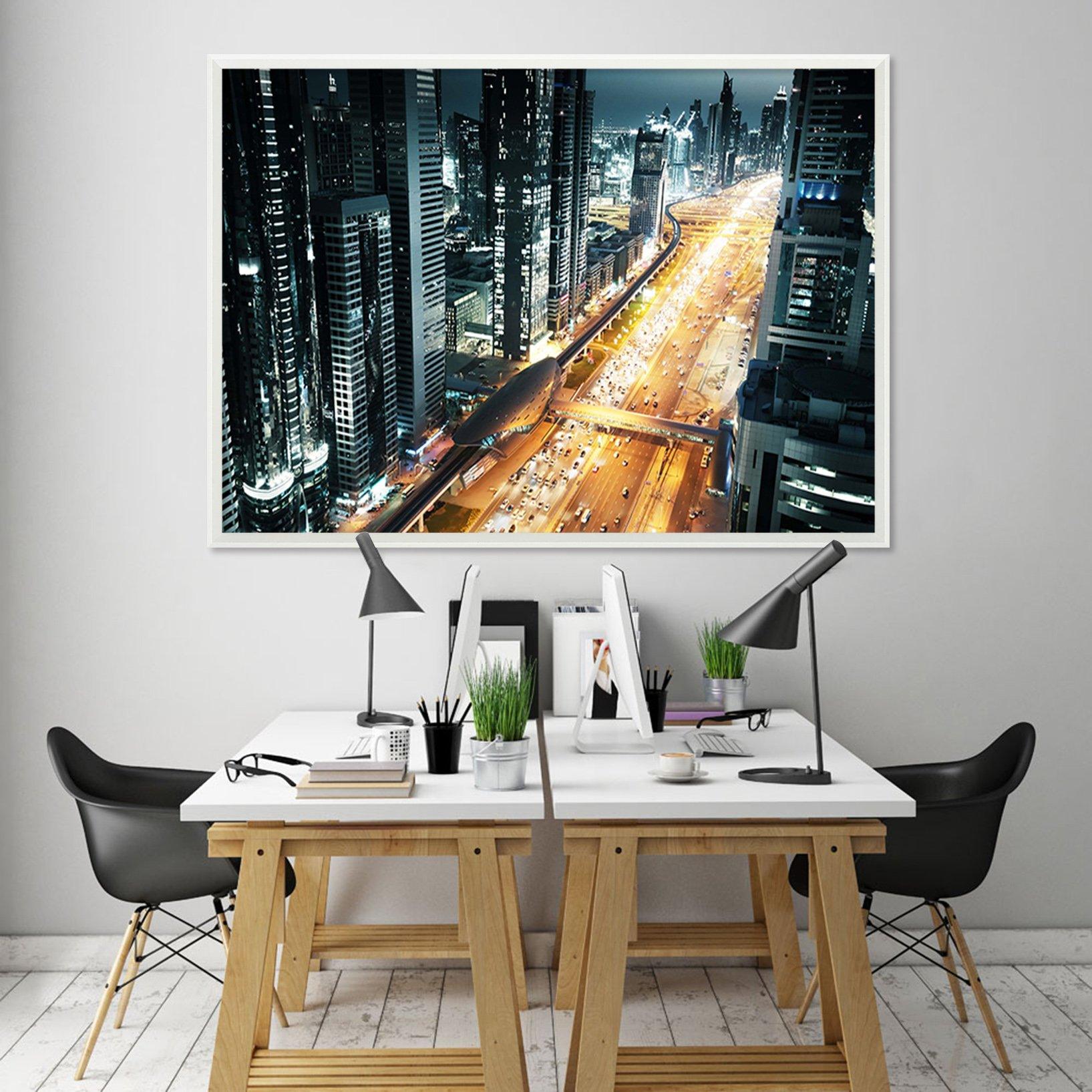 3D Night Sedan 051 Fake Framed Print Painting Wallpaper AJ Creativity Home 