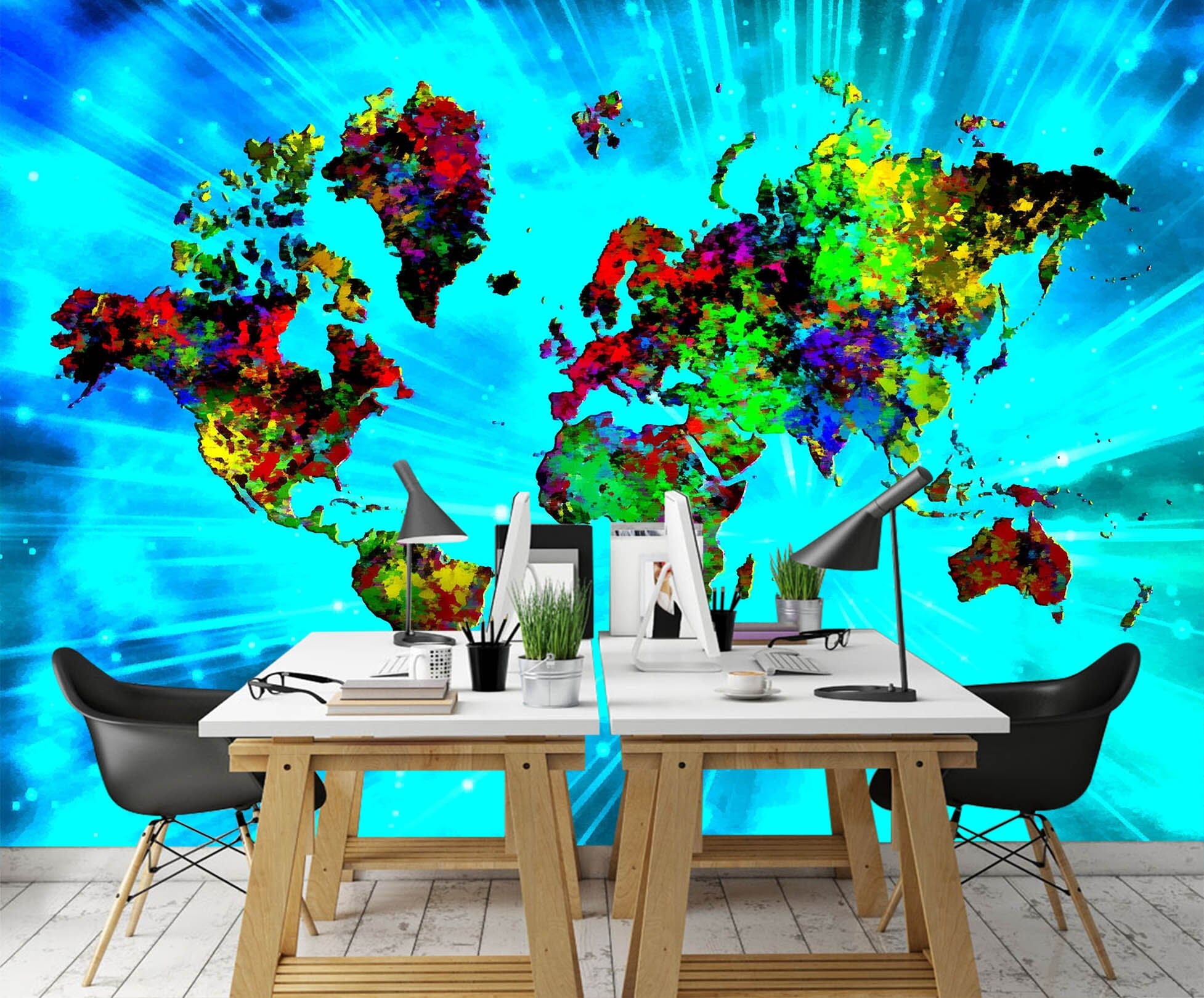 3D Color Pattern 2123 World Map Wall Murals Wallpaper AJ Wallpaper 2 