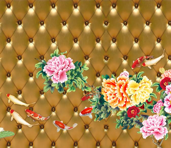 3D Colorful Flowers And Fish Wallpaper AJ Wallpaper 1 