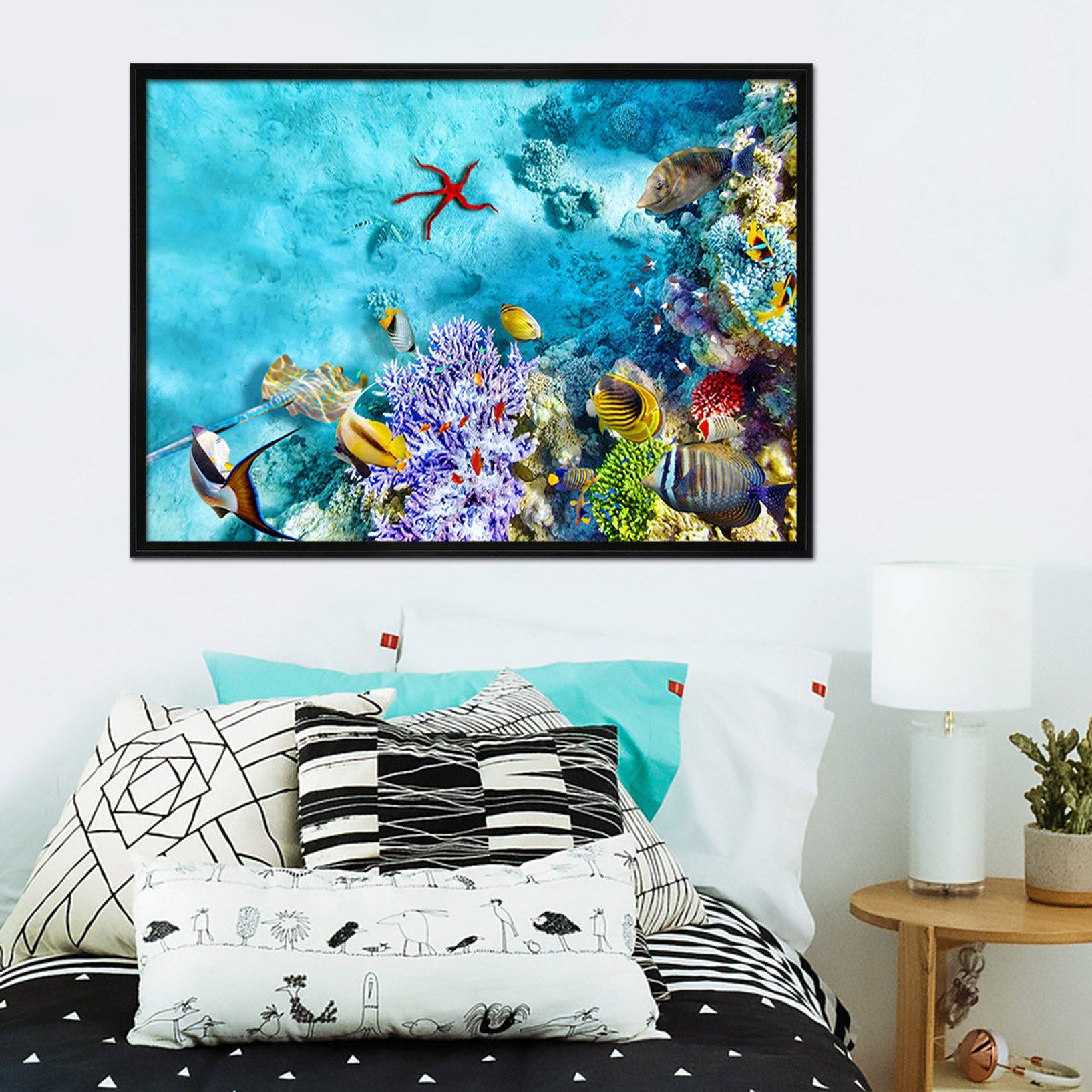3D Deep-Sea Creatures 090 Fake Framed Print Painting Wallpaper AJ Creativity Home 