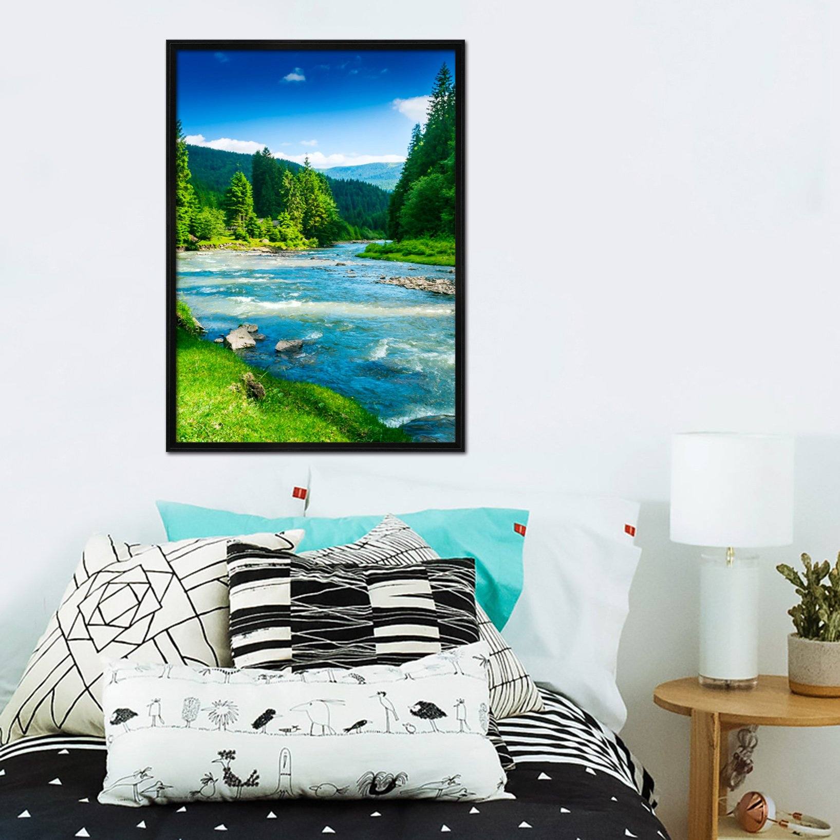 3D Beautiful River 108 Fake Framed Print Painting Wallpaper AJ Creativity Home 
