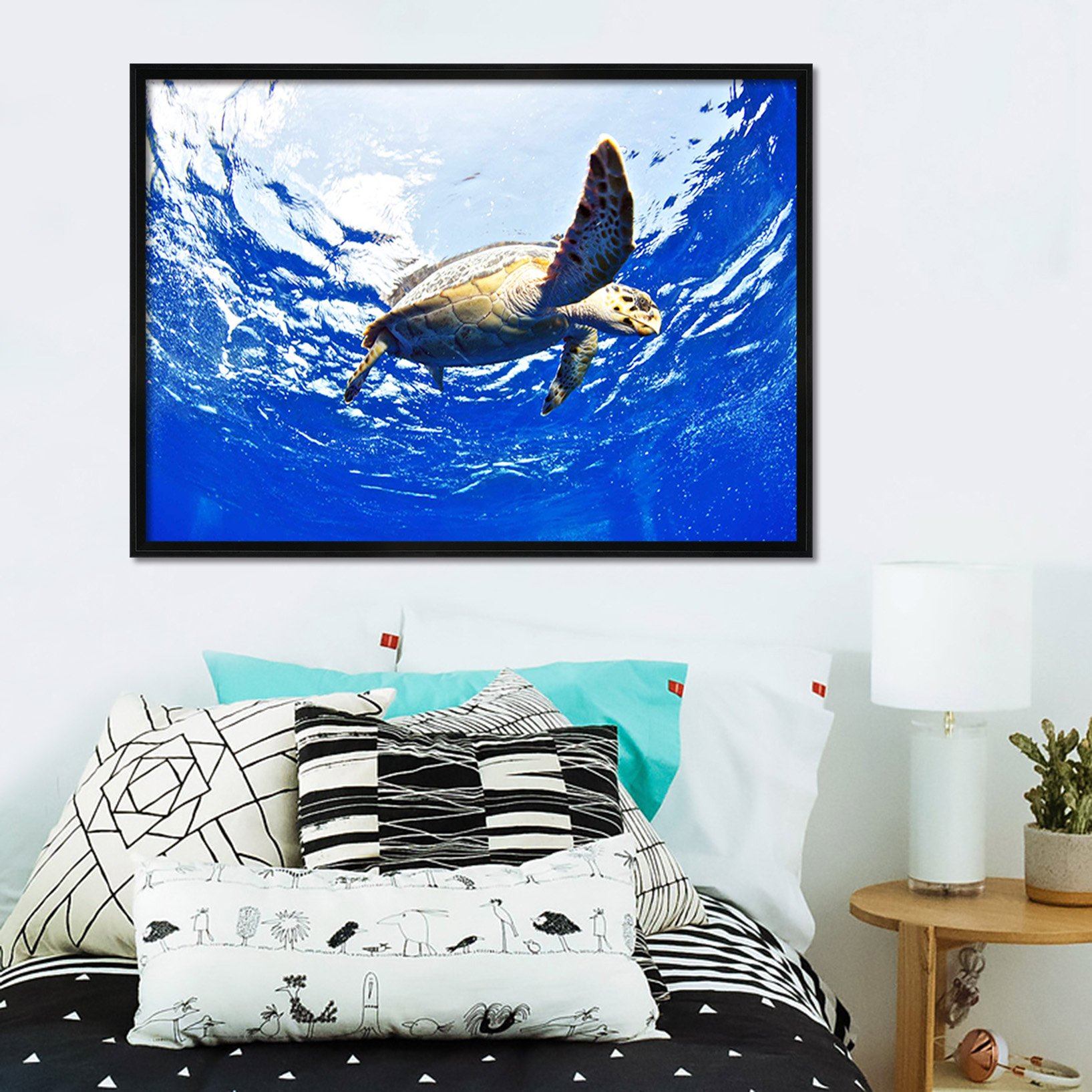 3D Turtle Tour 082 Fake Framed Print Painting Wallpaper AJ Creativity Home 