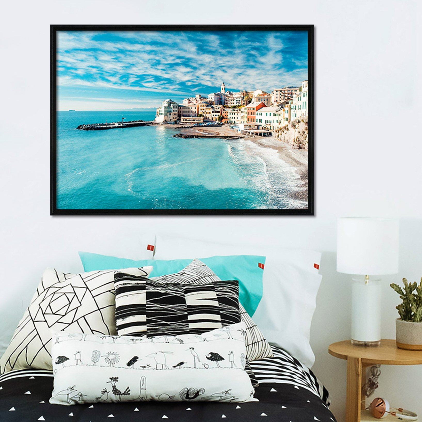 3D Seaside Town 076 Fake Framed Print Painting Wallpaper AJ Creativity Home 