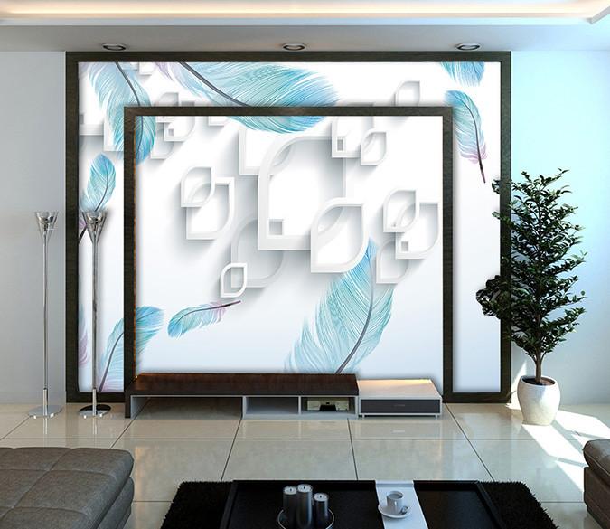 3D Blue Feather Scene Wallpaper AJ Wallpaper 1 