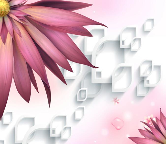 3D Purple Flowers Scene 1 Wallpaper AJ Wallpaper 1 