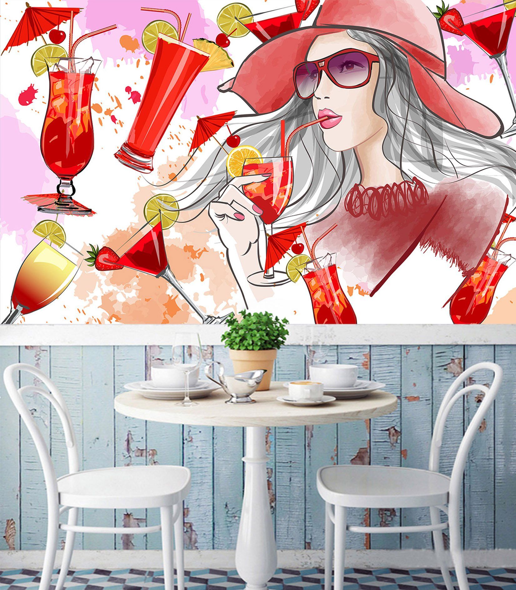 3D Drinking Woman 645 Wallpaper AJ Wallpaper 2 