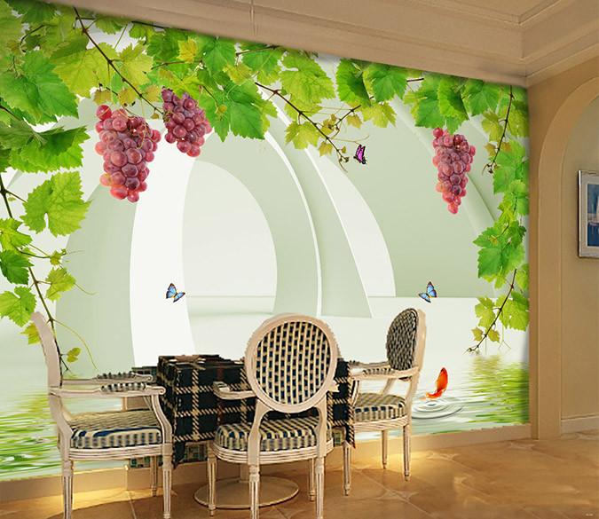 3D Grape And Fish Wallpaper AJ Wallpaper 1 