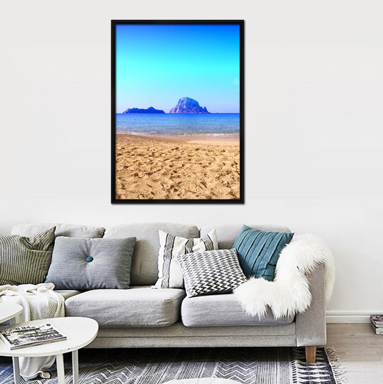 3D Beach Seascape 042 Fake Framed Print Painting Wallpaper AJ Creativity Home 