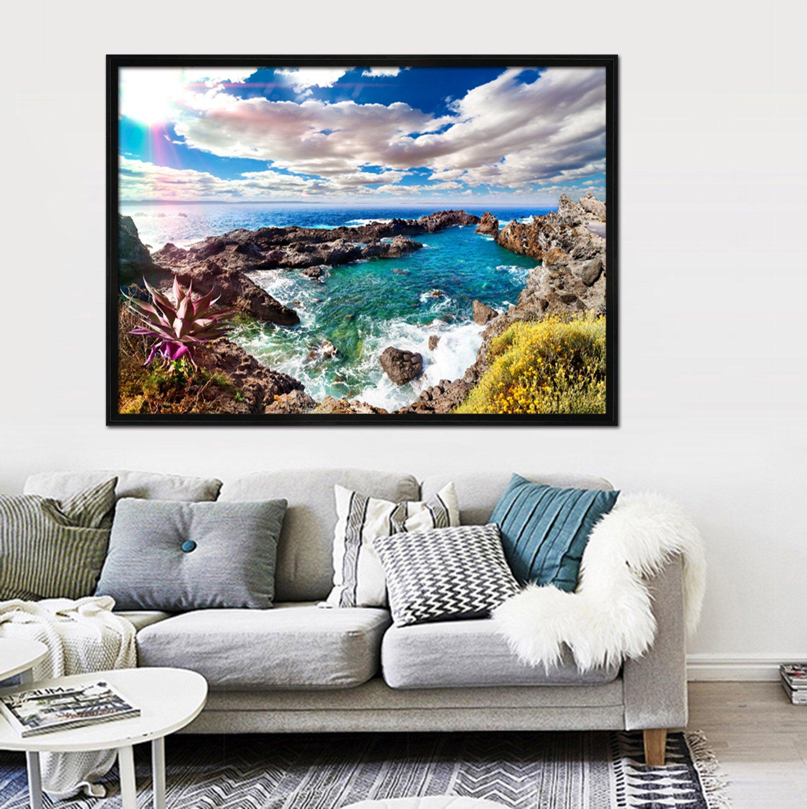 3D Coast Flowers 181 Fake Framed Print Painting Wallpaper AJ Creativity Home 