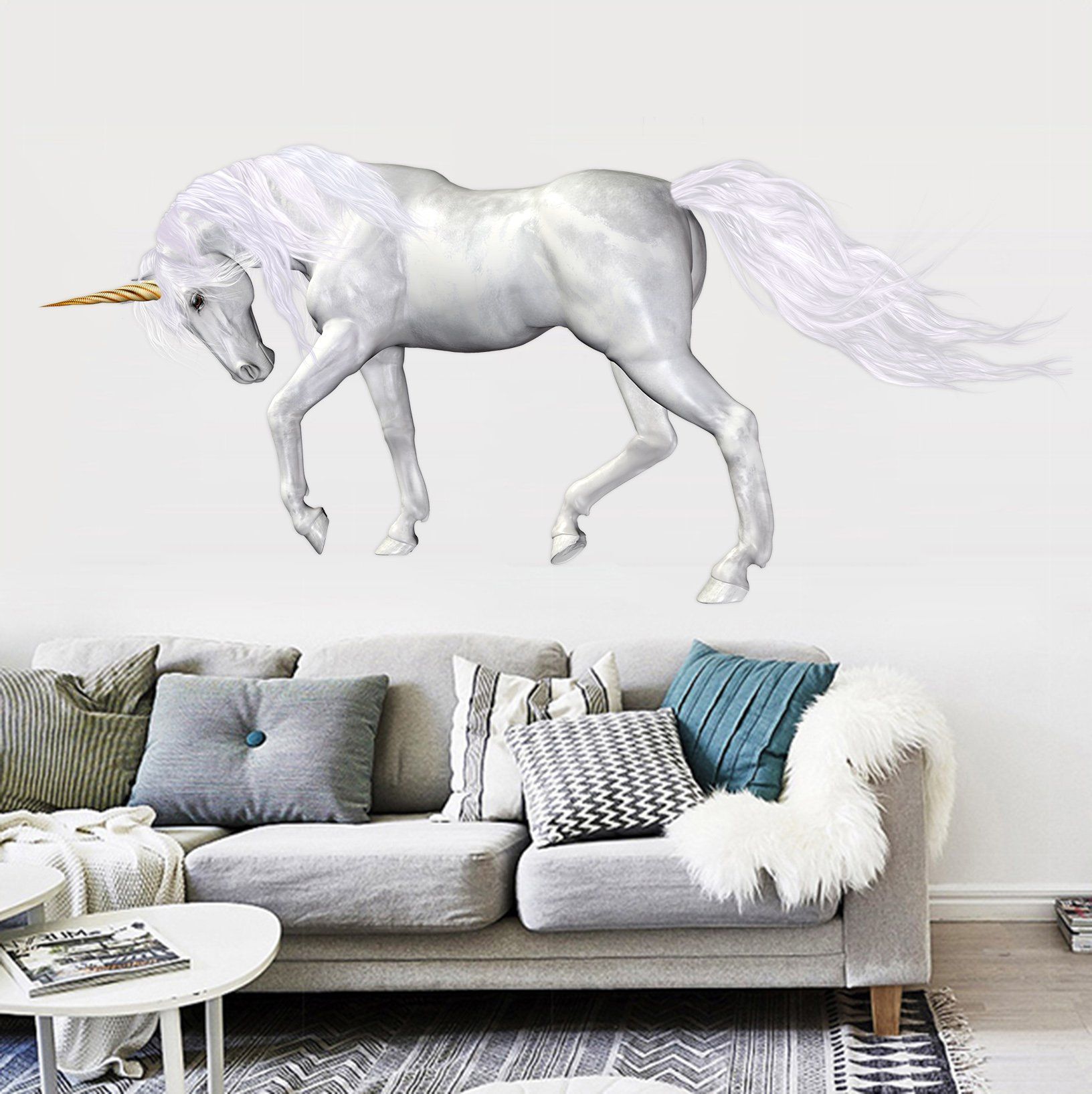 3D Horn Of Unicorn 007 Animals Wall Stickers Wallpaper AJ Wallpaper 