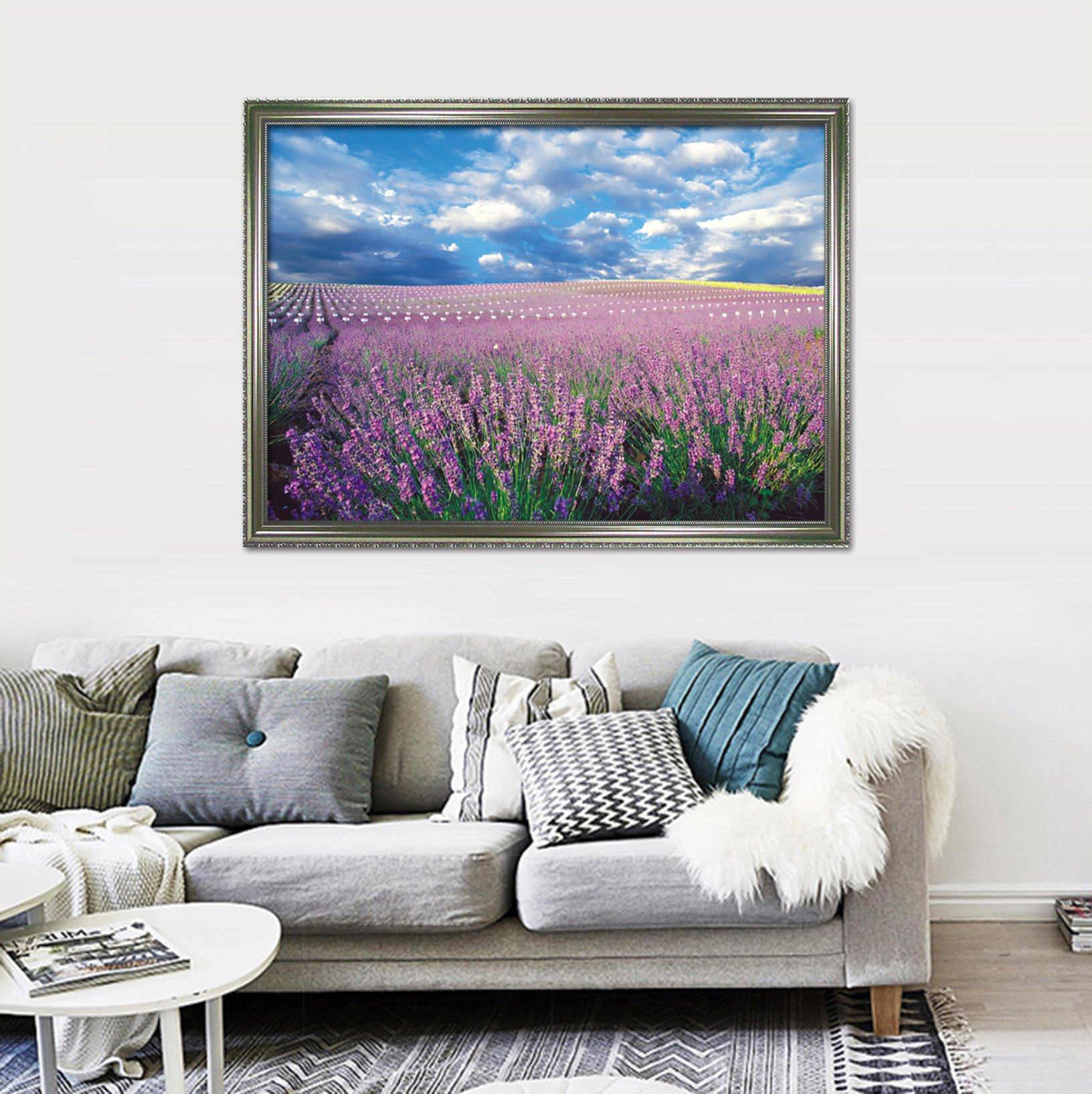 3D Lavender Sea 199 Fake Framed Print Painting Wallpaper AJ Creativity Home 