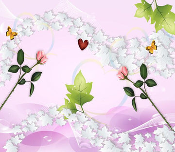 3D Leaves And Flowers Wallpaper AJ Wallpaper 1 