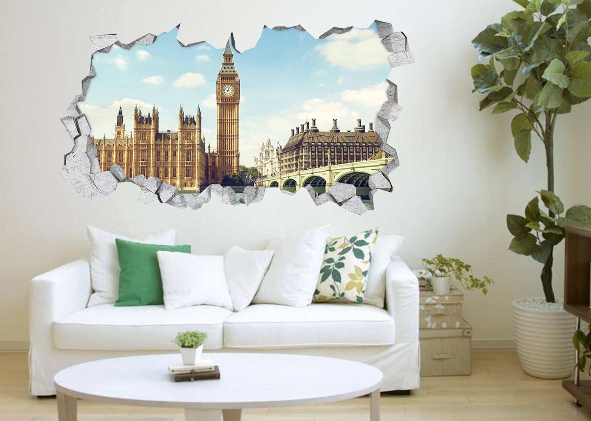 3D London Scenery 332 Broken Wall Murals Wallpaper AJ Wallpaper 