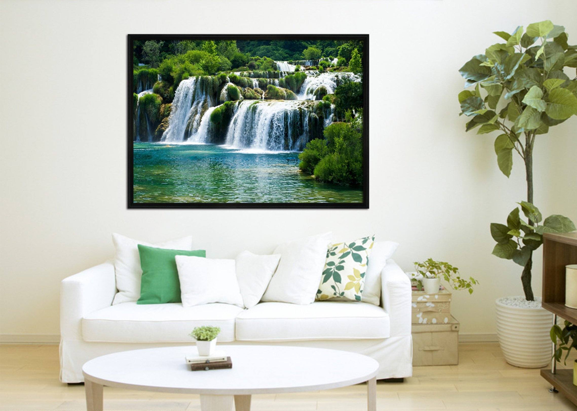 3D Inflowing River 153 Fake Framed Print Painting Wallpaper AJ Creativity Home 