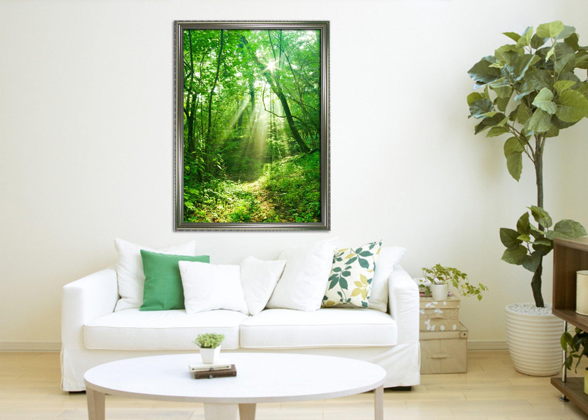 3D Forest Sunshine 123 Fake Framed Print Painting Wallpaper AJ Creativity Home 