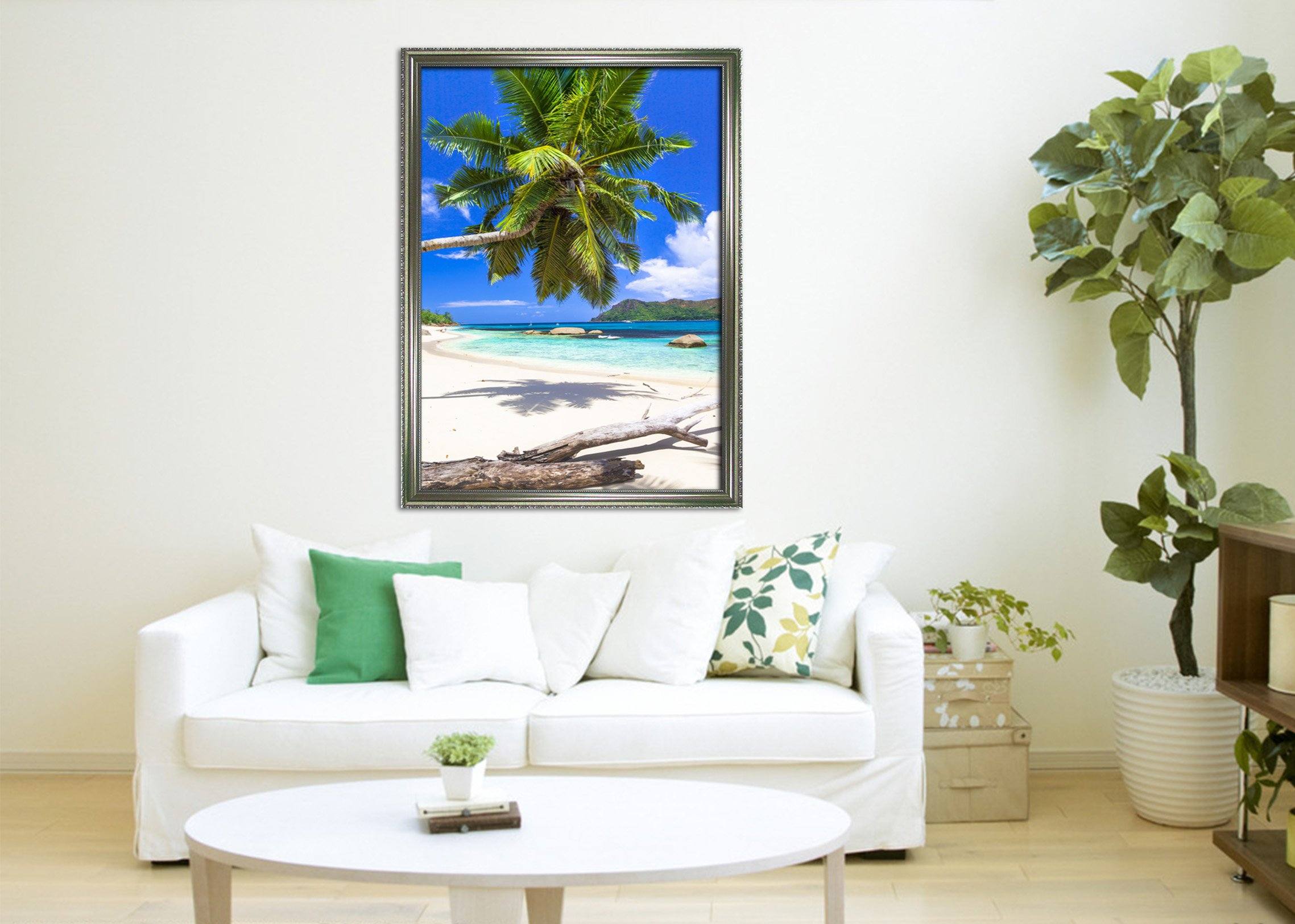 3D Coconut Tree 032 Fake Framed Print Painting Wallpaper AJ Creativity Home 