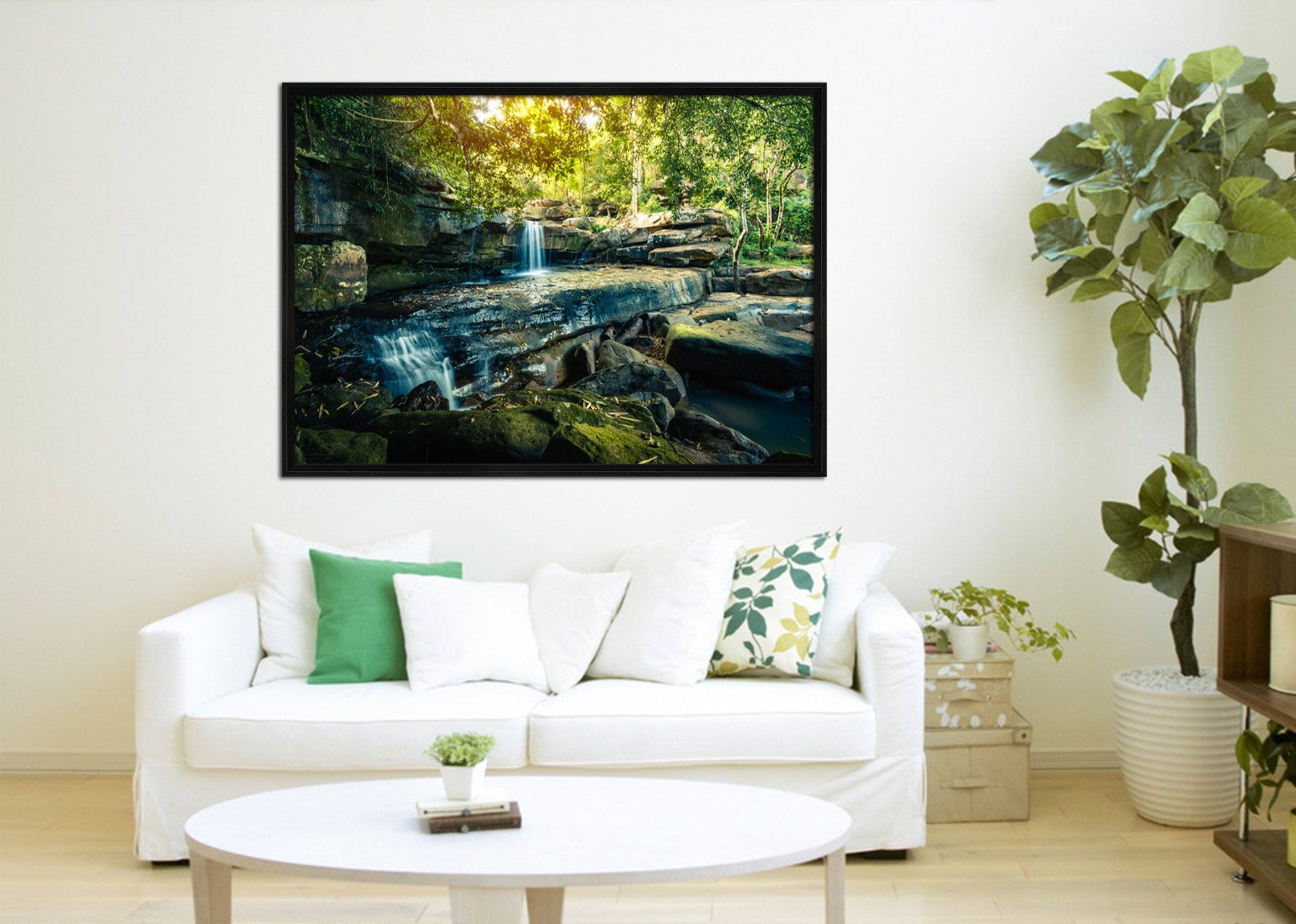 3D Wood Stream 157 Fake Framed Print Painting Wallpaper AJ Creativity Home 