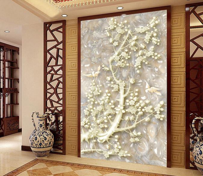 3D Jade Carving Floral 1 Wallpaper AJ Wallpaper 1 
