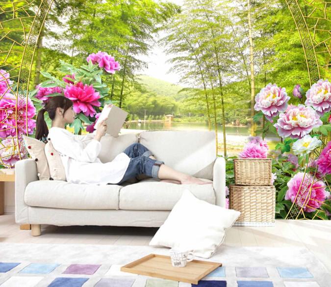 3D Bamboo Grove Bridge Wallpaper AJ Wallpaper 1 