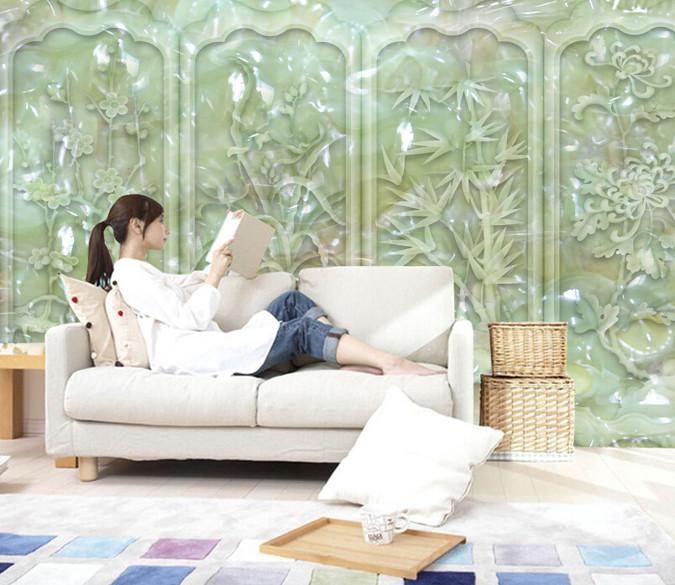 3D Green Jade Bamboo Wallpaper AJ Wallpaper 1 