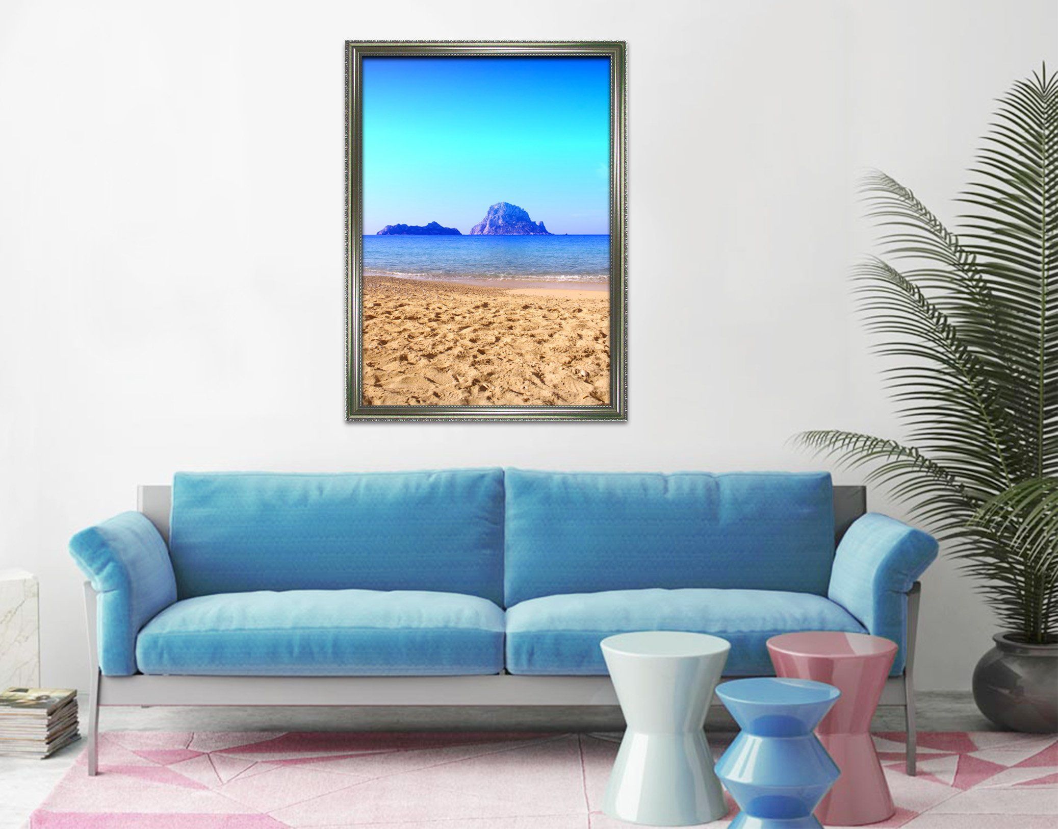 3D Beach Seascape 042 Fake Framed Print Painting Wallpaper AJ Creativity Home 