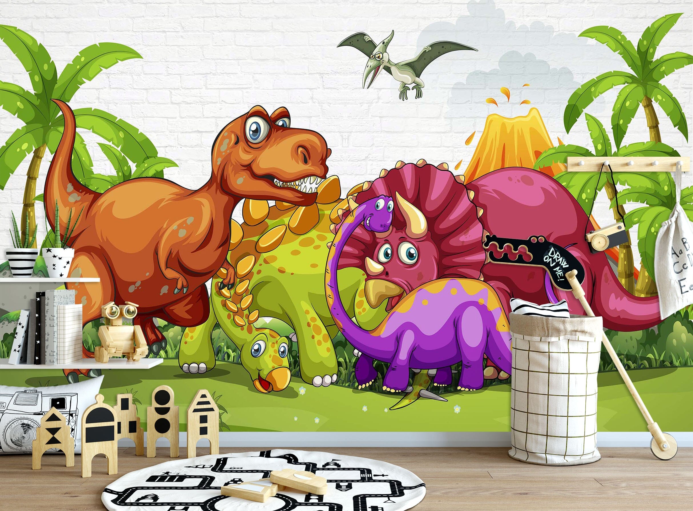 3D Dinosaur Forest 1438 Wall Murals Wallpaper AJ Wallpaper 2 