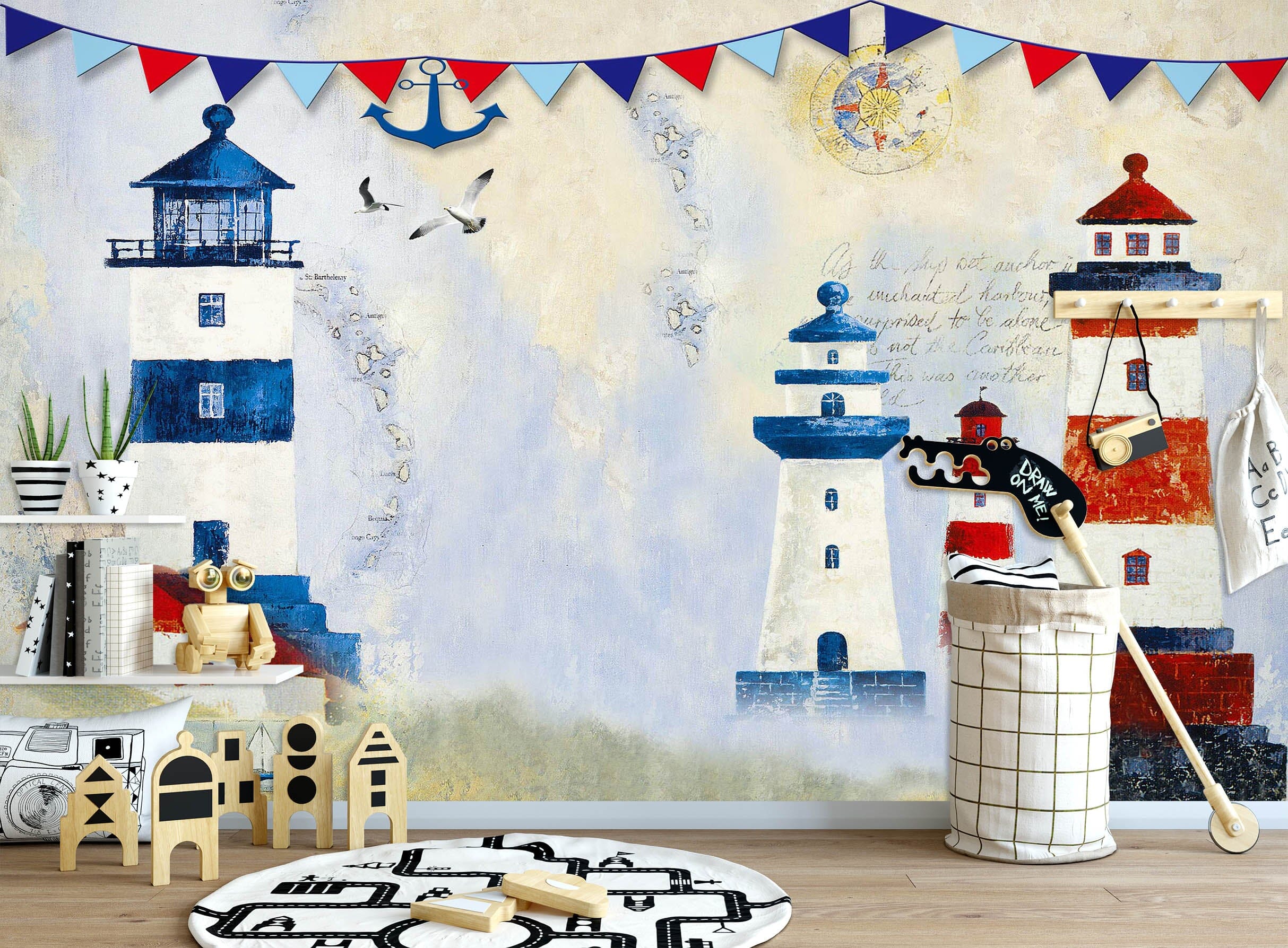 3D Blue Tower 1674 Wall Murals Wallpaper AJ Wallpaper 2 