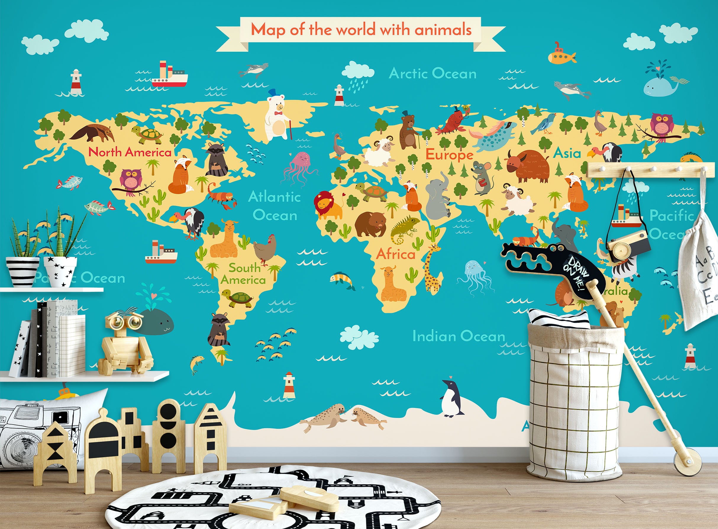 3D Fine Painting 2110 World Map Wall Murals