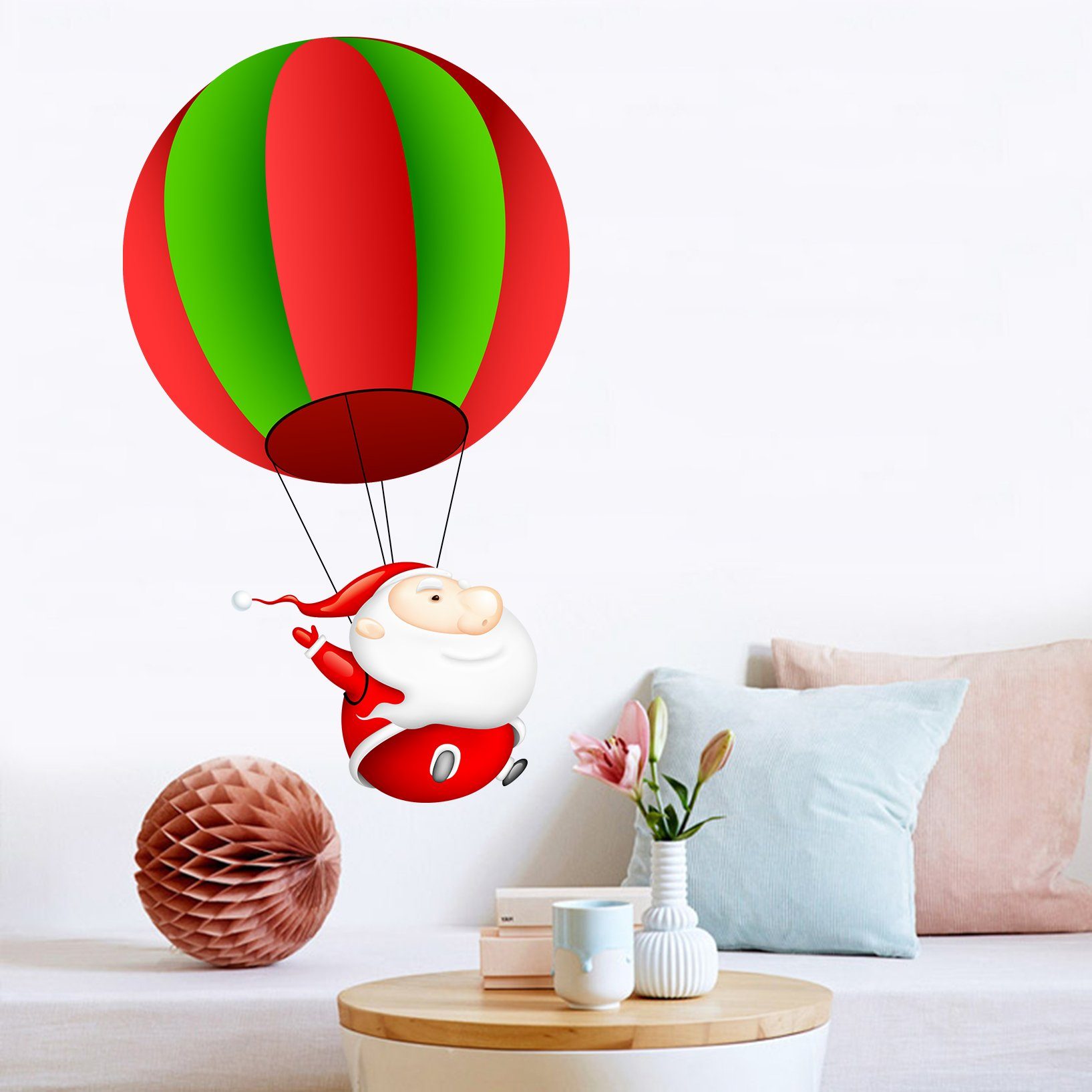 3D Santa Claus Parachute 37 Wall Stickers Wallpaper AJ Wallpaper 