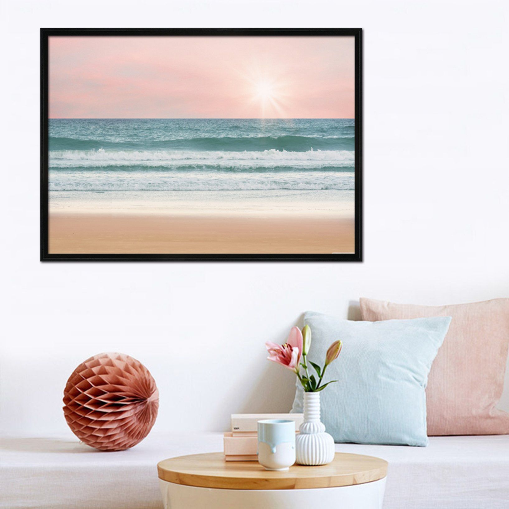 3D Sunshine Waves 031 Fake Framed Print Painting Wallpaper AJ Creativity Home 