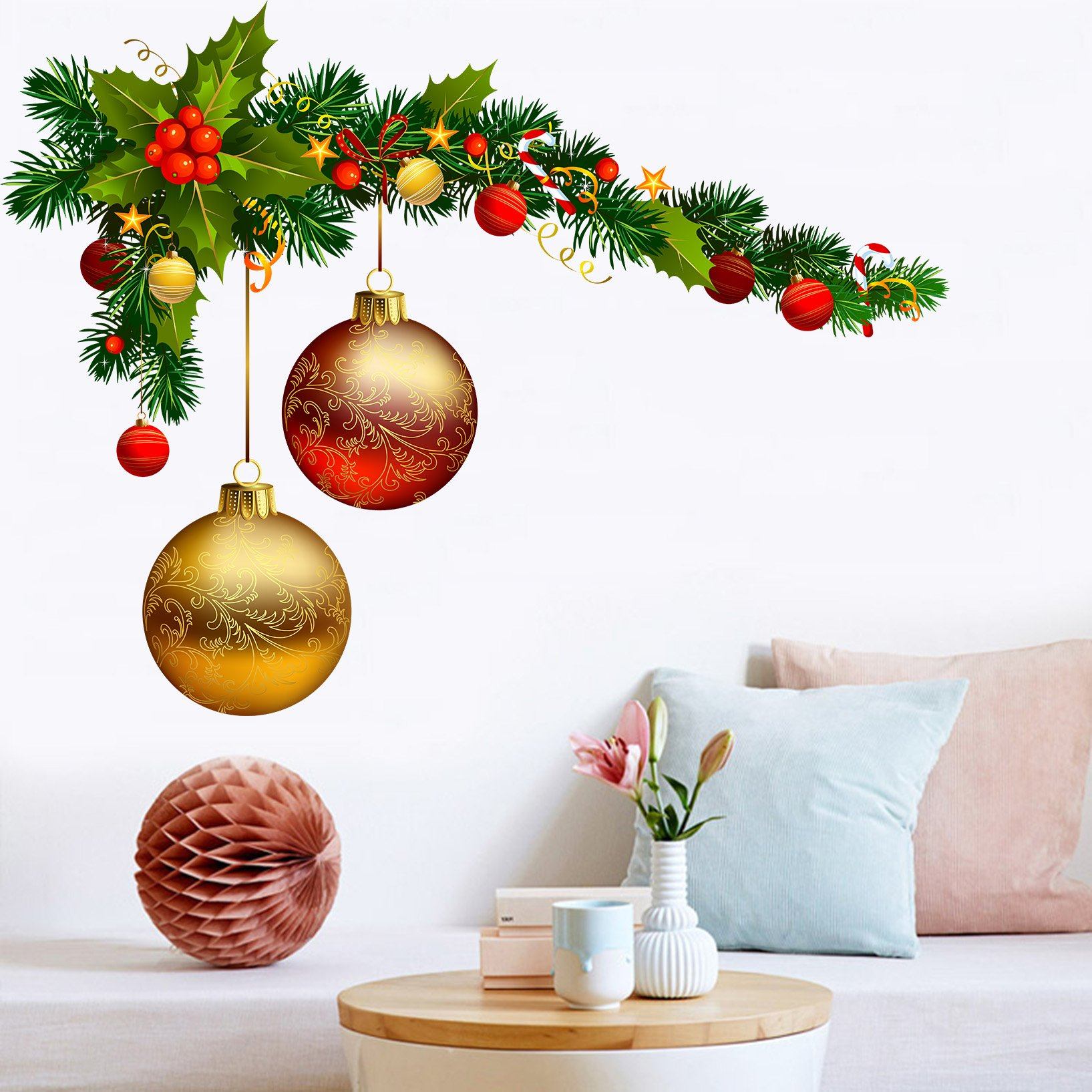 3D Decorative Ball Ornaments 24 Wall Stickers Wallpaper AJ Wallpaper 