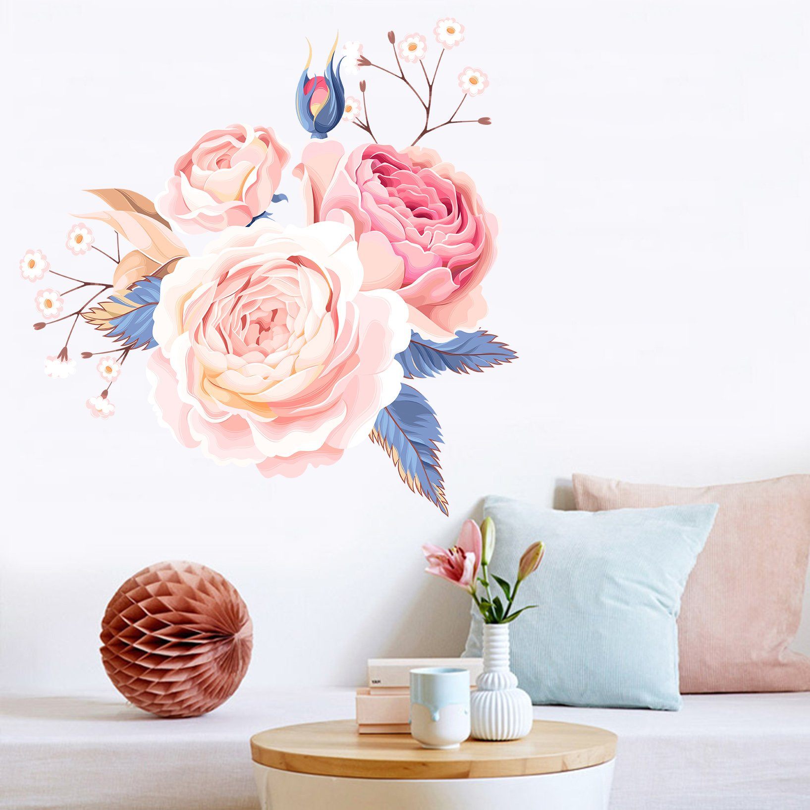 3D Beautiful Blooming Flower 067 Wall Stickers Wallpaper AJ Wallpaper 