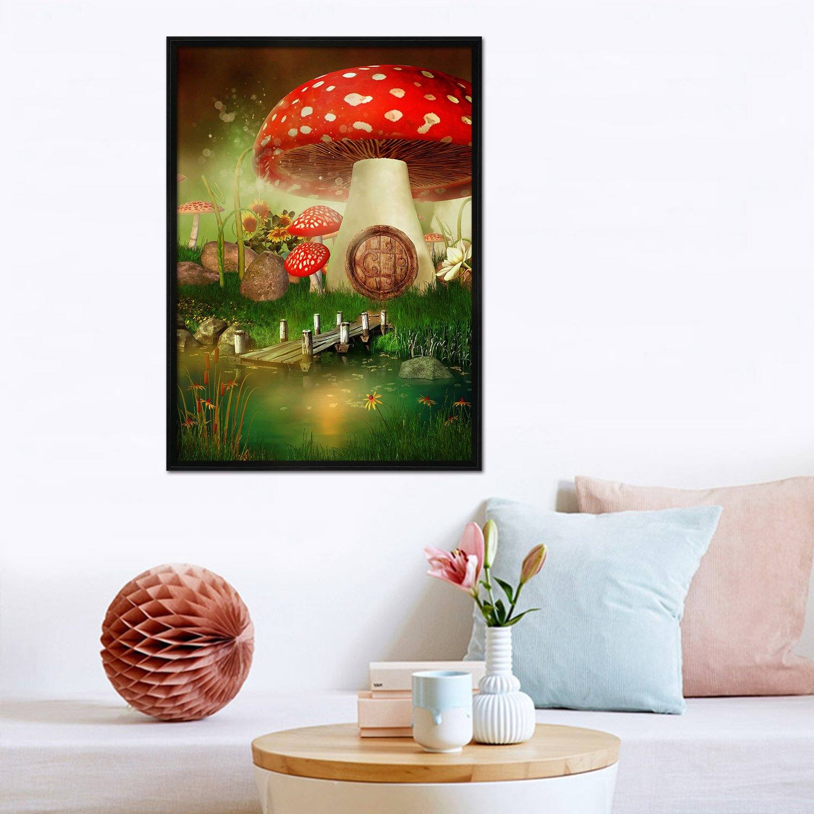 3D Big Mushroom 065 Fake Framed Print Painting Wallpaper AJ Creativity Home 