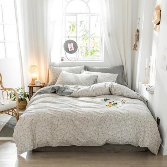 3D Grey Small Floral 14071 Bed Pillowcases Quilt