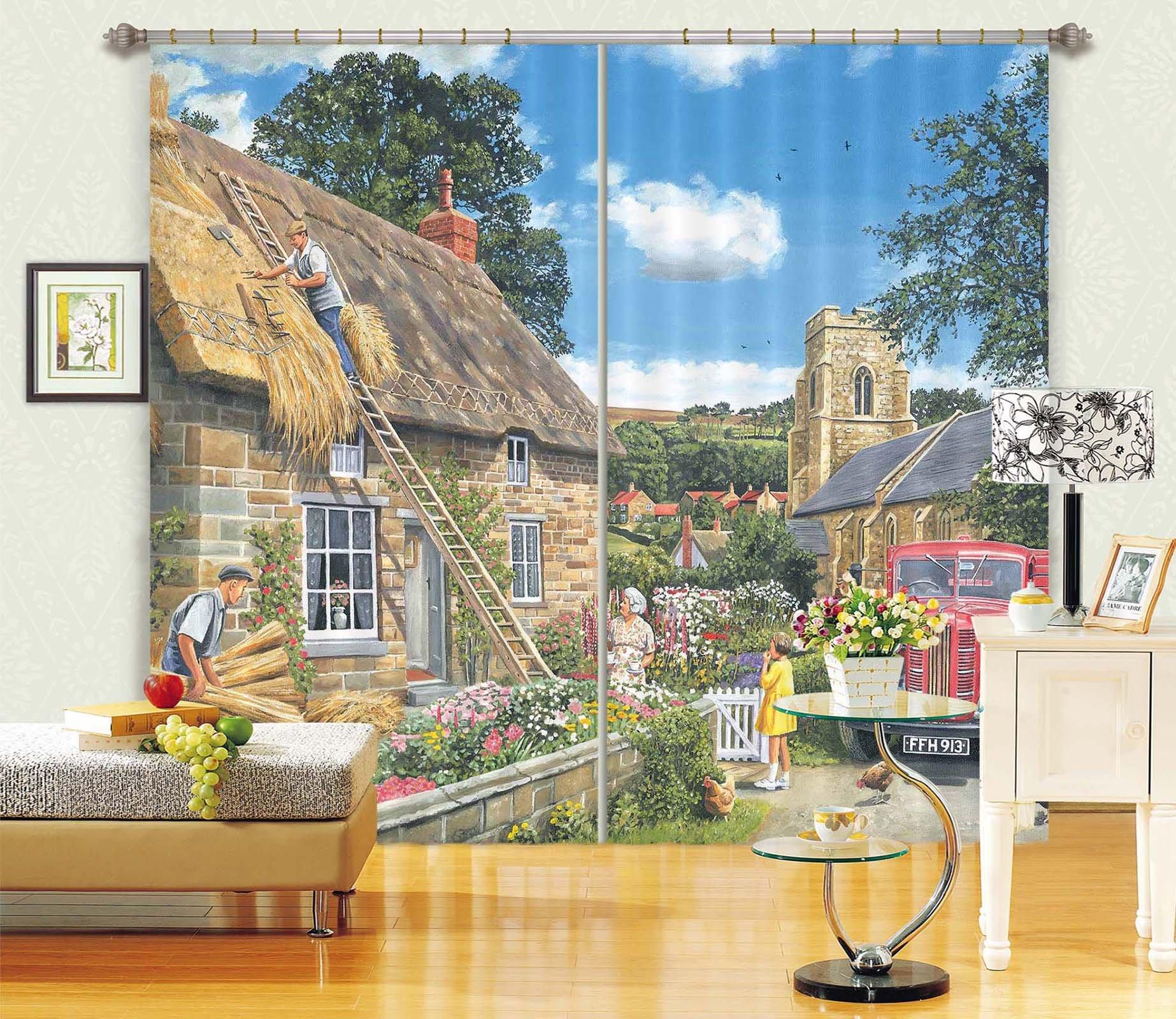 3D A New Thatch 041 Trevor Mitchell Curtain Curtains Drapes Curtains AJ Creativity Home 