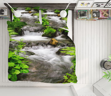 3D Stream Water 16105 Bed Pillowcases Quilt
